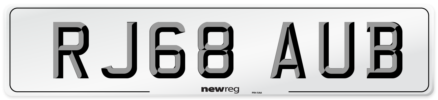 RJ68 AUB Number Plate from New Reg